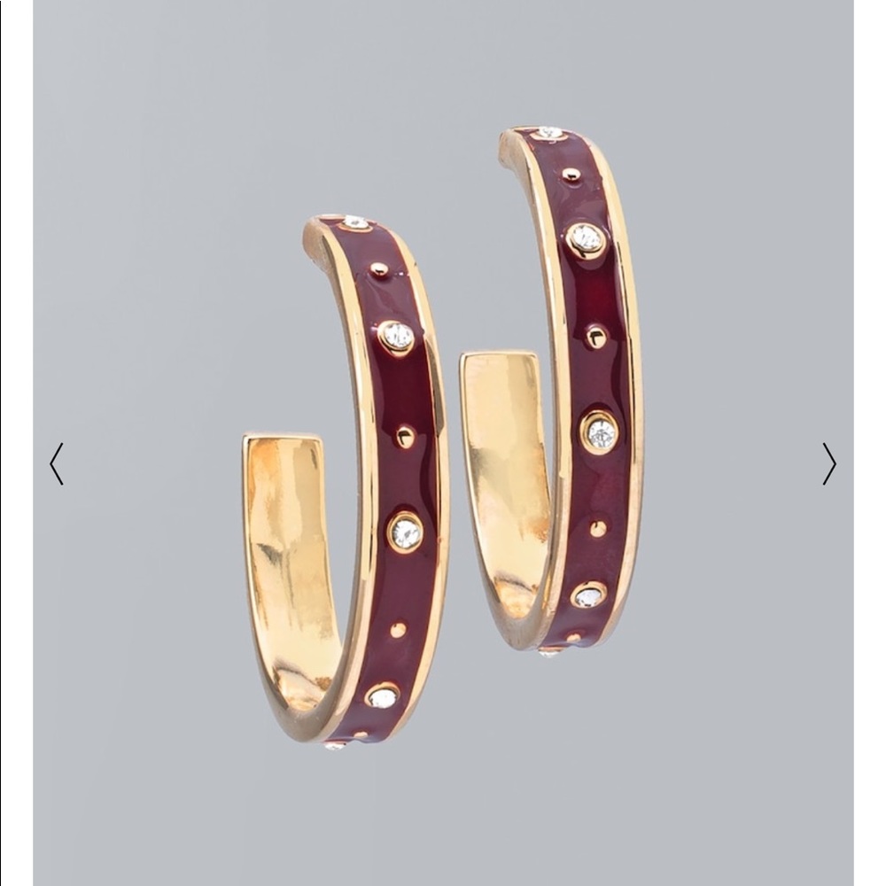 WHBM embellished enamel hoop earring